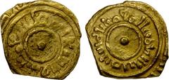 Islamic - Egypt & Syria FATIMID: al-Mustansir, 1036-1094, AV 1/8 dinar (0.31g), MM, DM, A-A723, probably without mint & date, and seeming cut down to something like 1/12 dinar, VF.