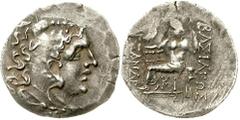 Tetradrachme, posthum ca. 240 v. Chr. Kopf des Herakles im Löwenskalp r./Zeus mit Adler und Zepter thront l. Price 1170ff.; SNG Cop. 720ff. sehr schön, kl. Randfehler