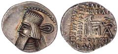 Altgriechische Münzen, Parthia, Königreich der Arsakiden, Artabanus V., 80-85 Drachme 80/85, Ekbatana. vorzüglich/Stempelglanz, schöne Patina. Sellwood 74.