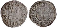 Ausländische Münzen und Medaillen, Griechenland-Athen, Gui II. de la Roche, 1287-1308 Denier Tournois, Theben. sehr schön. Metcalf 1067.