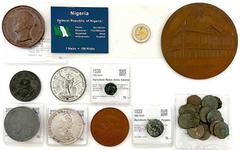 LOTS Sammlungen allgemein 31 Münzen und Medaillen ab der Antike. Teils ehemalige Auktions-Einzellose. U.a. Salzburg Taler 1786, Kamarina Tetras 410/405 v. Chr., Pergamon AE mit Gegenstempel von Athen,