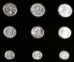 Ausländische Münzen und Medaillen Griechenland Republik seit 1973. Komplette Sammlung der Silbermünzen 1982 zur Leichtathletik Europameisterschaft in Athen, 3 X 100 Drachmen, 3 X 250 Drachmen und 3 X 