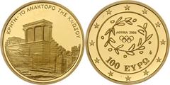 Ausländische Goldmünzen und -medaillen Griechenland Republik 1973 bis heute. 100 Euro 2004 auf die Olympischen Sommerspiele in Athen. Palast von Knossos. 10 g. Feingold. KM 192, Schön 155. In Kapsel. 