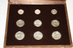 Ausländische Münzen und Medaillen Griechenland Republik seit 1973. Republik seit 1973. Komplette Sammlung der Silbermünzen 1982 zur Leichtathletik Europameisterschaft in Athen, 3 X 100 Drachmen, 3 X 2