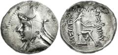 Altgriechische Münzen Parthia Königreich der Arsakiden Drachme, Ecbatana 171/138 v.Chr. Brb. mit Bashlyk l./ΒΑΣΙΛΕΥΣ ΜΕΓΑΛΟΥ ἈΡΣΑΚΟΥ. Arsakes thront r., hält Bogen, ohne Mzz. 4,07 g. Stempelstellung 1