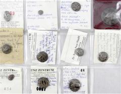 Lots antiker Münzen Griechen 11 griech. Silbermünzen. Vom Obol bis zum Stater. U.a. pers. Siglos, Lydien 1/6 Stater, Korinth Stater, Kroton Stater, Arkadien Drachme, eine Tetradrachme der Donaukelten,