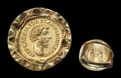 Empire. Marcus Aurelius. Aureus mounted in a Roman ring (AV, 24,725g including ring, 26mm), Rome, 161 AD. Calicó 1822. Very rare thus. Lightly toned. Some contact marks, otherwise, extremely fine. Pri