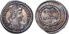 Roman Coins Julian II. Silver Siliqua (2.29 g), AD 360-363. Lugdunum, AD 360/1. FL CL IVLIANVS P F AVG, diademed, draped and cuirassed bust of Julian II right. Reverse: VOTIS / V / MVLTIS / X in four 