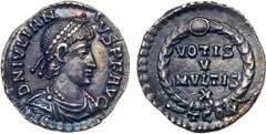 Roman Coins Julian II. Silver Siliqua (2.12 g), AD 360-363. Arelate, AD 360/1. D N IVLIANVS P F AVG, diademed, draped and cuirassed bust of Julian II right. Reverse: VOTIS / V / MVLTIS / X in four lin