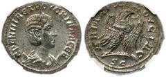 Ancient Coins Syria, Seleucis and Pieria. Antioch. Herennia Etruscilla. BI Tetradrachm (11.60 g), Augusta, AD 249-251 EPEΝΝΙΑ EΤΡΟΥCΚΙΛΛΑ CEΒ, diademed and draped bust of Herennia Etruscilla right, re