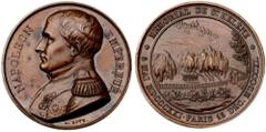 World Coins Louis Philippe (1830-1848). Bronze Medal. 41 mm. Napoleon Memorial at St. Helena, 1840. By A. Bovy. Uniformed Napoleon bust left. Reverse: View of Napoleon's tomb on St. Helena (Bramsen 19