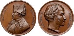 Ancient & World Coins Louis Philippe (1830-1848). Transition of Napoleon's Body from St. Helena, 1840. Bronze Medal. By Rogat. Uniformed bust left. Muled with General Bertrand Medal, 1844. By Rogat. B
