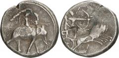The Prospero Collection of Ancient Greek Coins. KINGDOM OF MACEDON. Alexander III, The Great (336-323 B.C.), Silver Tetradrachm of 2 Shekels, 15.72g,. Minted at Babylon, struck c.327 B.C. Elephant wal