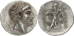 The Prospero Collection of Ancient Greek Coins. KINGDOM OF MACEDON. Philip V (221-179 B.C.), Silver Tetradrachm, 16.96g,. Struck c.212 B.C. Diademed head of Philip V facing to right. Rev. BAΣIΛEΩΣ ΦIΛ