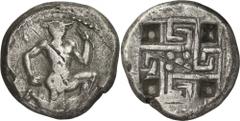 The Prospero Collection of Ancient Greek Coins. CRETE. Knossos (c.440 B.C.), Silver Stater, 11.99g. The Minotaur in a kneeling-running stance to right, its head facing. Rev. The Labyrinth, in the form