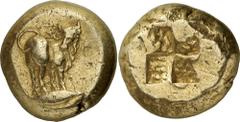 The Prospero Collection of Ancient Greek Coins. MYSIA. Kyzikos (c.410 B.C.), Electrum Stater, 16.05g. Bull standing three-quarters to right, its head turned to left, its horns filleted, a tunny below.