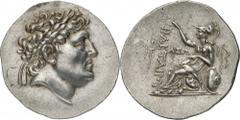 The Prospero Collection of Ancient Greek Coins. MYSIA. Kingdom of Pergamon, Eumenes II (197-159 B.C.), Silver Tetradrachm, 16.93g,. Head of Philetairos facing to right, wearing a laurel-wreath. Rev. Φ