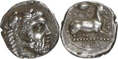 The Prospero Collection of Ancient Greek Coins. CYPRUS. Cyprus, Salamis, Evagoras I (c.411-374 B.C.), Silver Stater, 11.12g,. Head of bearded Herakles facing to right, wearing a lion’s skin headdress.