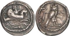 The Prospero Collection of Ancient Greek Coins. PHOENICIA. Tyre, ‘Ozmilk (Azemilkos) (c.349-311/0 B.C.), Silver Stater, 8.84g,. Regnal year 2 = 356/355 B.C. Deity (Melqarth?) riding a hippocamp, with 