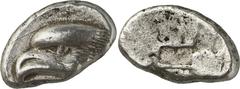 ANCIENT COINS. GREEK COINS. PAPHLAGONIA. SINOPE. Drachm, c.425-410 BC, AR 6.15 g. Head of eagle left of good style. Rev. Double punch mark. See BMC 4. Very fine US$ 550