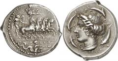 ANCIENT COINS. GREEK. Sicily, Syracuse, Dionysios I (c.405-367 B.C.), Silver Tetradrachm, 17.30g, 3h. Obverse die signed by Euth…, reverse die signed by Phrygillos, struck c.405-400 B.C. Young winged 