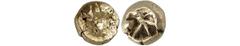 ANCIENT COINS. GREEK. Uncertain Mint in Asia Minor (7th-6th Century B.C.), Electrum 1/24-Stater, 0.57g. Facing head of a lion. Rev. Incuse square of skew pattern (cf SNG Kayhan 712 (1/12-Stater); cf R