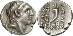 ANCIENT COINS. GREEK. Kingdom of Syria, Seleucid Kings, Demetrios I Soter (162-150 B.C.), Silver Drachm, 4.23g, 1h. Mint of Antioch, struck 152-151 B.C. Head of Demetrios facing right, wearing a diade