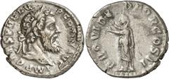 ANCIENT COINS. ROMAN. Pertinax (A.D. 193), Silver Denarius, 3.42g, 12h. Struck January-March 28th, A.D. 193. IMP CAES P HELV PERTIN AVG , laureate bearded bust of Pertinax facing right. Rev. PROVID DE