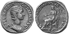 ANCIENT COINS ROMAN COINS IMPERIAL COINAGE ORBIANA, his wife No.: 351 Estimate: $ 1800 d=31 mm Sestertius, 225. AE 25.57 g. SALL BARBIA - ORBIANA AVG Draped, diademed bust r., hair in horizontal waves