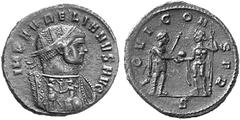 ANCIENT COINS ROMAN COINS IMPERIAL COINAGE AURELIANUS, 270-275 No.: 391 Estimate: $ 750 d=23 mm Antoninianus, Serdica. AE 4.00 g. IMP AVRELIANVS AVG Cuirassed bust, facing, radiate head turned r.; on 