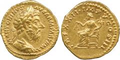 ANCIENT COINS. Roman Coins. Mint of Rome unless otherwise stated. Marcus Aurelius (A.D. 161-180), Gold Aureus, 7.29g, 6h. Struck A.D. 168. M ANTONINVS AVG ARM PARTH MAX , bust of Marcus Aurelius facin