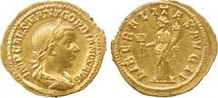 ANCIENT COINS. Roman Coins. Mint of Rome unless otherwise stated. Gordian III (A.D. 238-244), Gold Aureus, 5.17g, 12h. Struck A.D. 240.IMP CAES M ANT GORDIANVS AVG , bust of Gordian III right, laureat