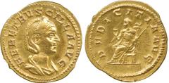 ANCIENT COINS. Roman Coins. Mint of Rome unless otherwise stated. Herennia Etruscilla (wife of Trajan Decius), Gold Aureus, 4.66g, 7h.Struck A.D. 249-253. HER ETRVSCILLA AVG , bust of Herennia Etrusci