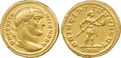 ANCIENT COINS. Roman Coins. Mint of Rome unless otherwise stated. Constantius I Chlorus (Caesar, A.D. 293-305), Gold Aureus, 5.26g, 12h.Struck A.D. 293-294. D N CONSTANTIO NOB C , head of Constantius 
