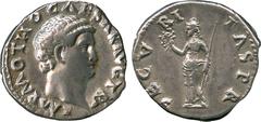 ANCIENT COINS.ROMAN COINS. Mint of Rome unless otherwise stated. Otho (A.D. 69), Silver Denarius, 3.55g, 6h. IMP M OTHO CAESAR AVG TR P , head of Otho facing right. Rev. SECV-RI-TAS PR , Securitas sta