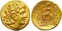 ANCIENT COINS, GREEK COINS, Kingdom of Thrace, Lysimachos (323-281 BC), Gold Stater, 8.30g, 12h. Mint of Kallatis. Posthumous issue, struck during the first Mithradatic War, c.88-86 BC. Head of Alexan
