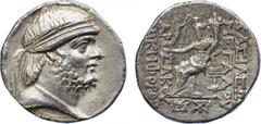 ANCIENT COINS, The David Sellwood Collection of Parthian Coins , P hraates II (132-127 BC), Silver Tetradrachm, 16.10g, 12h. Minted at Seleucia on the Tigris. Diademed and lightly bearded bust right, 