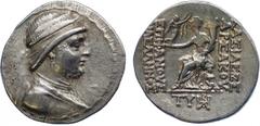 ANCIENT COINS, The David Sellwood Collection of Parthian Coins , Arsaces X (122-121 BC), Silver Tetradrachm, 15.97g, 12h. Minted at Seleucia on the Tigris. Diademed and lightly bearded bust right, wea