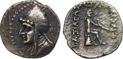 ANCIENT COINS, The David Sellwood Collection of Parthian Coins , Mithra dates I (164-132 BC), Silver Drachm, 3.89g, 3h. Minted at Ecbatana in 148 BC. Diademed bust left in bashlyk, wearing single turn