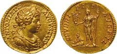 ANCIENT COINS , ROMAN COINS, Caracalla (AD 198-217), Gold Aureus, 7.20g, 12h. Mint of Rome, struck AD 199. ANTONINVS AVGVSTVS , bust facing right, laureate, draped and cuirassed. Rev. SEVERI PII AVG F