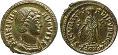 ANCIENT COINS , ROMAN COINS, Helena (mother of Constantine I), Æ Follis, 3.30g, 6h. Mint of Arelate, struck AD 328. FL HELENA AVGVSTA , bust facing right, diademed and mantled. Rev. SECVRITAS REIPVBLI