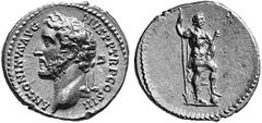 IMPERIAL COINAGE ANTONINUS PIUS, 138-161 No.: 254 Estimation: $ 6000.- d=19 mm Aureus, about 140-143. AV 7.33 g. ANTONINVS AVG – PIVS P P TR P COS III Laureate head l. Rev. Pius, in military attire, m