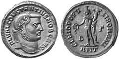 IMPERIAL COINAGE CONSTANTIUS I CHLORUS, Caesar 293-305 No.: 270 Estimation: $ 100.- d=28 mm Nummus, Antioch, about 299-300. AE 9.74 g. FL VAL CONSTANTIVS NOB CAES Laureate head r. with short beard. Re