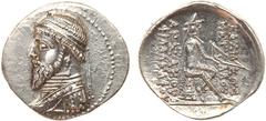 ANCIENT COINS, KINGS OF PARTHIA, Parthian Kingdom. Artabanos III (126-122 BC). Silver Drachm, 4.46g, Ekbatana. Diademed bust of Artabanos III left. Rev. Archer seated right on omphalos, holding bow (S