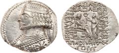 ANCIENT COINS, KINGS OF PARTHIA, Parthian Kingdom. Phraates IV (38/7-2 BC). Billon Tetradrachm, 15.31g, Seleukeia on the Tigris, Gorpiaios 275 SE (August, 37 BC). Diademed bust of Phraates IV left, ne