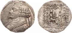 ANCIENT COINS, KINGS OF PARTHIA, P arthian Kingdom. Phraates IV (38/7-2 BC). Billon Tetradrachm, 15.45g, Seleukeia on the Tigris, Oluos 278 SE (July, 34 BC). Diademed bust of Phraates IV left, wart on