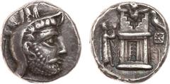 ANCIENT COINS, KINGS OF PERSIS, Kingdom of Persis. Autophradates II (early to mid 2nd Century BC). Silver Drachm, 4.23g. Bearded head of Autophradates II right, wearing diadem and kyrbasia adorned wit