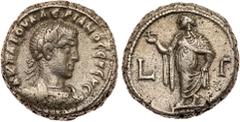 ANCIENT COINS, KINGS OF SASANIA, Sasanian Kingdom. Valerian I (Roman Emperor and opponent of Shapur I, AD 253-260). Billon Tetradrachm, 11.46g, Alexandria, regnal year 3, AD 255/6. A K P L I OVA L E R