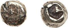 ANCIENT COINS, ANCIENT GREEK, Ionia (c.670 BC). Electrum 1/24-Stater, 0.46g. Striated surface. Rev. incuse punch (SNG Kayhan 682; Wei dauer 9 var). One of the very first coins to bear an obverse desig