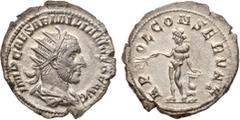ANCIENT COINS, ROMAN, Aemilian (AD 253). Silver Antoninianus, 4.20g, 12h. Mint of Rome. IMP CAES AEMILIANVS P F AVG , radiate, draped and cuirassed bust facing right. Rev. APOL CONSERVAT , Apollo stan